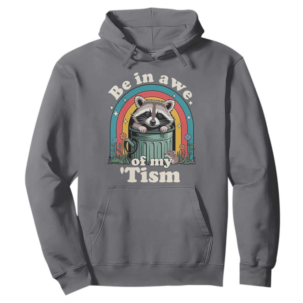 Be in Awe of My Tism Hoodie Funny Raccoon Autism Acceptance TS14 Charcoal Print Your Wear