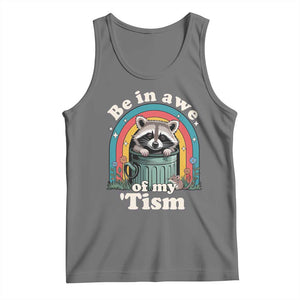 Be in Awe of My Tism Tank Top Funny Raccoon Autism Acceptance TS14 Black Heather Print Your Wear