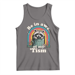 Be in Awe of My Tism Tank Top Funny Raccoon Autism Acceptance TS14 Deep Heather Print Your Wear