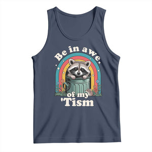 Be in Awe of My Tism Tank Top Funny Raccoon Autism Acceptance TS14 Navy Print Your Wear