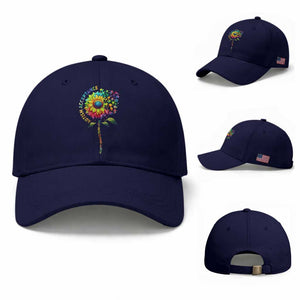 Autism Acceptance Baseball Cap Accept Understand Love Sunflower Puzzle TS14 Baseball Cap Universal Fit Dark Blue Print Your Wear