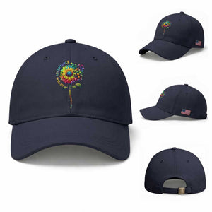 Autism Acceptance Baseball Cap Accept Understand Love Sunflower Puzzle TS14 Baseball Cap Universal Fit Navy Print Your Wear