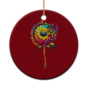 Autism Acceptance Ceramic Ornament Accept Understand Love Sunflower Puzzle TS14 1pc Red Print Your Wear