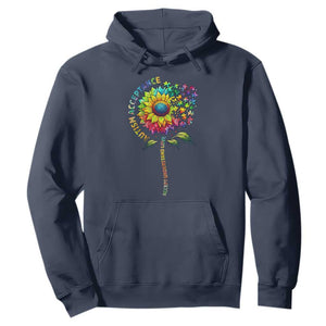 Autism Acceptance Hoodie Accept Understand Love Sunflower Puzzle TS14 Navy Print Your Wear