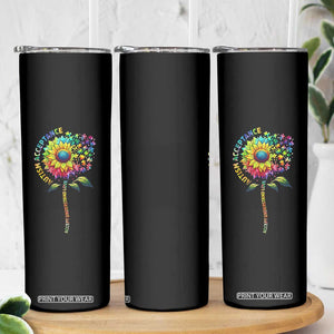Autism Acceptance Skinny Tumbler Accept Understand Love Sunflower Puzzle TS14 Print Your Wear