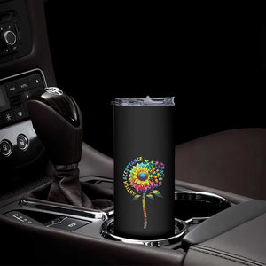 Autism Acceptance Skinny Tumbler Accept Understand Love Sunflower Puzzle TS14 Print Your Wear