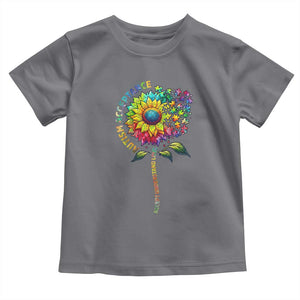 Autism Acceptance Toddler T Shirt Accept Understand Love Sunflower Puzzle TS14 Charcoal Print Your Wear