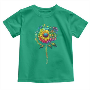 Autism Acceptance Toddler T Shirt Accept Understand Love Sunflower Puzzle TS14 Irish Green Print Your Wear