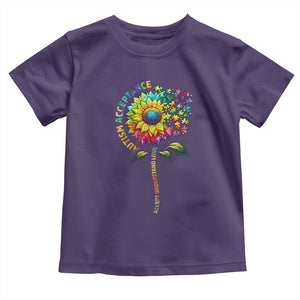 Autism Acceptance Toddler T Shirt Accept Understand Love Sunflower Puzzle TS14 Purple Print Your Wear