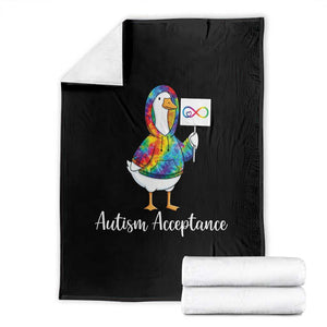 Autism Acceptance Throw Blanket Accept Understand Love Support Neurodivergent TS14 Black Print Your Wear