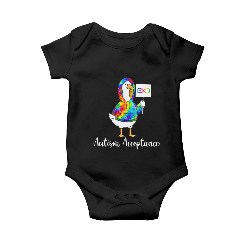 Autism Acceptance Baby Onesie Accept Understand Love Support Neurodivergent TS14 Black Print Your Wear