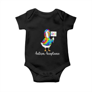 Autism Acceptance Baby Onesie Accept Understand Love Support Neurodivergent TS14 Black Print Your Wear