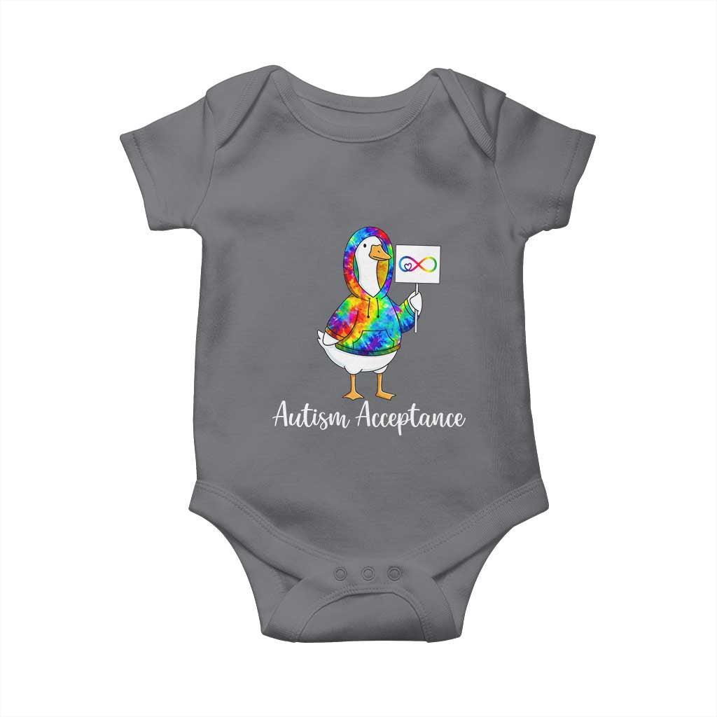 Autism Acceptance Baby Onesie Accept Understand Love Support Neurodivergent TS14 Charcoal Print Your Wear
