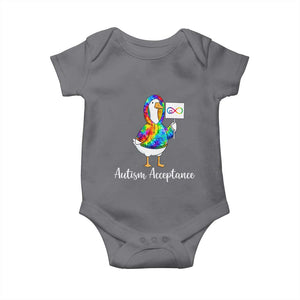 Autism Acceptance Baby Onesie Accept Understand Love Support Neurodivergent TS14 Charcoal Print Your Wear