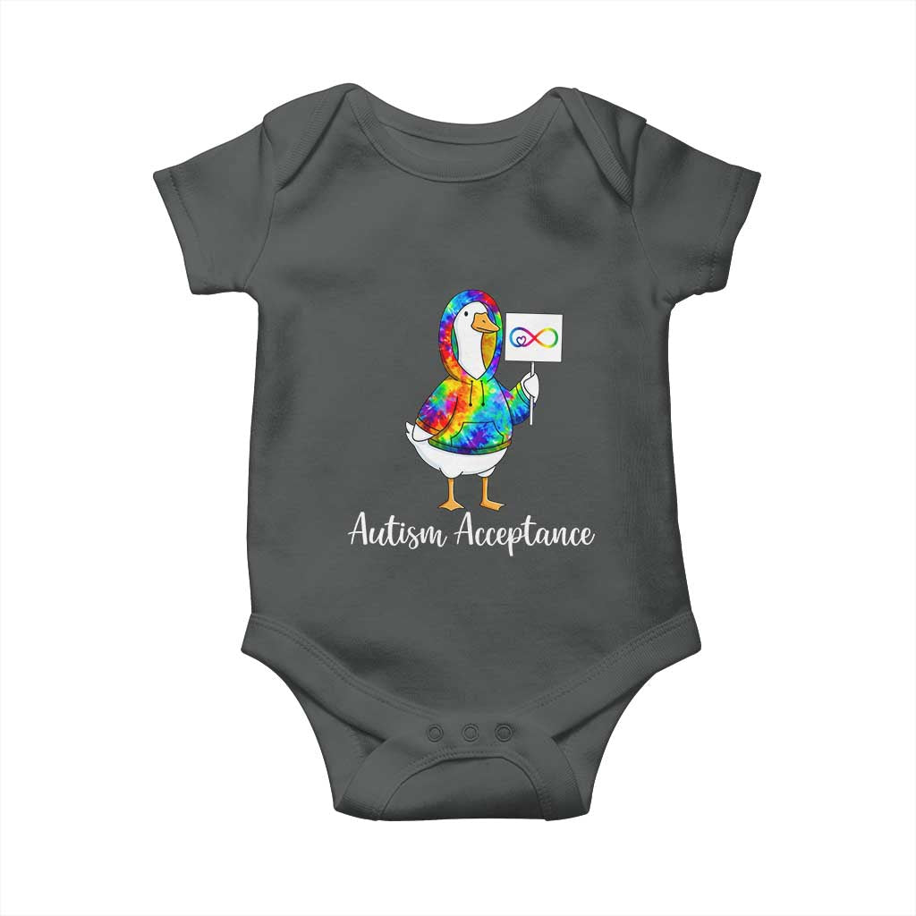 Autism Acceptance Baby Onesie Accept Understand Love Support Neurodivergent TS14 Dark Heather Print Your Wear