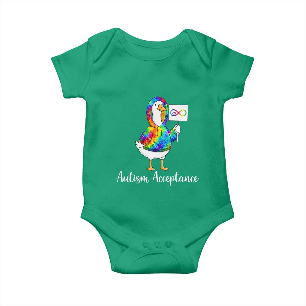 Autism Acceptance Baby Onesie Accept Understand Love Support Neurodivergent TS14 Irish Green Print Your Wear