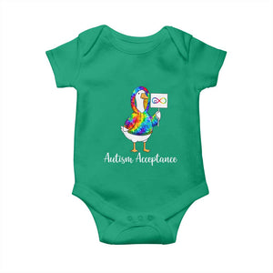 Autism Acceptance Baby Onesie Accept Understand Love Support Neurodivergent TS14 Irish Green Print Your Wear