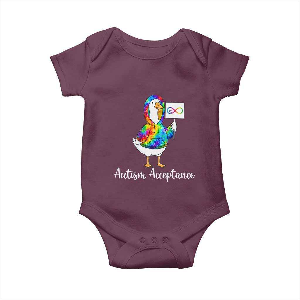 Autism Acceptance Baby Onesie Accept Understand Love Support Neurodivergent TS14 Maroon Print Your Wear