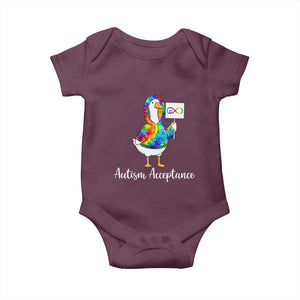 Autism Acceptance Baby Onesie Accept Understand Love Support Neurodivergent TS14 Maroon Print Your Wear
