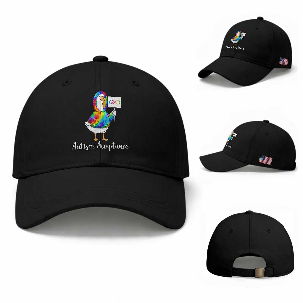 Autism Acceptance Baseball Cap Accept Understand Love Support Neurodivergent TS14 Baseball Cap Universal Fit Black Print Your Wear