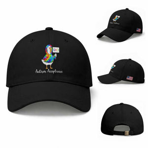 Autism Acceptance Baseball Cap Accept Understand Love Support Neurodivergent TS14 Baseball Cap Universal Fit Black Print Your Wear
