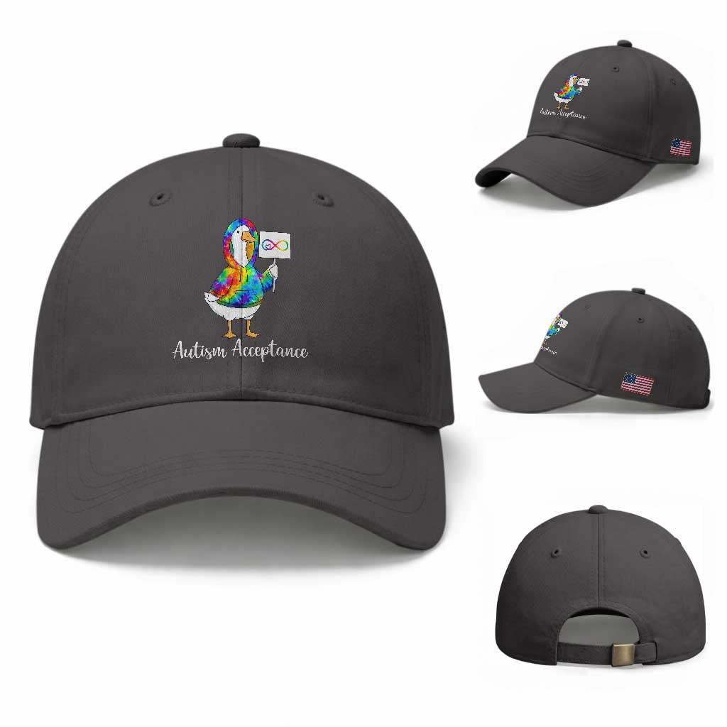 Autism Acceptance Baseball Cap Accept Understand Love Support Neurodivergent TS14 Baseball Cap Universal Fit Dark Gray Print Your Wear