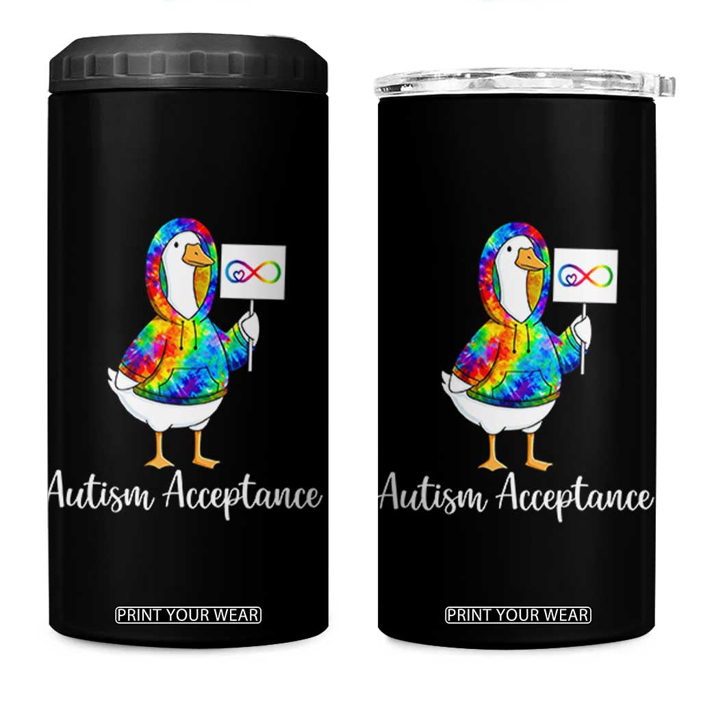 Autism Acceptance 4 in 1 Can Cooler Tumbler Accept Understand Love Support Neurodivergent TS14 One Size: 16 oz Black Print Your Wear