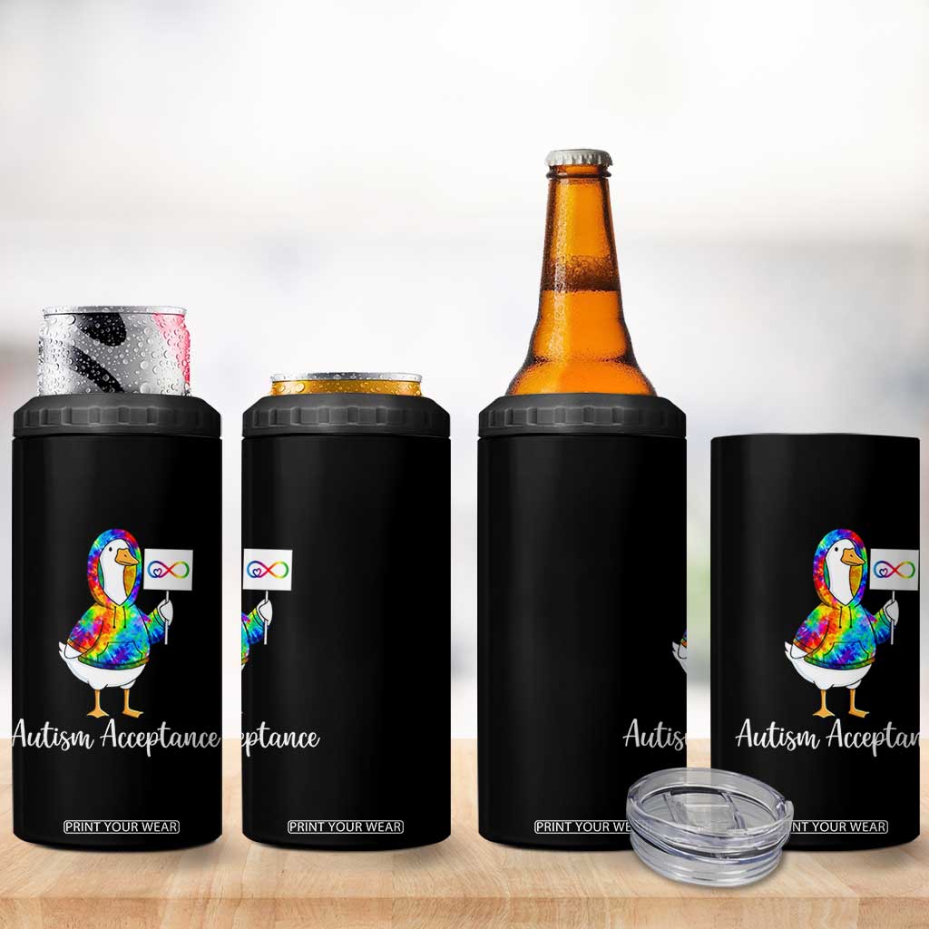 Autism Acceptance 4 in 1 Can Cooler Tumbler Accept Understand Love Support Neurodivergent TS14 Print Your Wear
