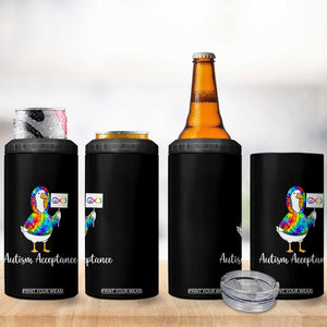 Autism Acceptance 4 in 1 Can Cooler Tumbler Accept Understand Love Support Neurodivergent TS14 Print Your Wear