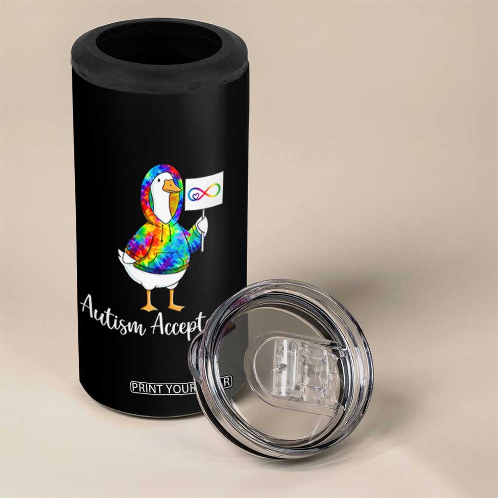 Autism Acceptance 4 in 1 Can Cooler Tumbler Accept Understand Love Support Neurodivergent TS14 Print Your Wear