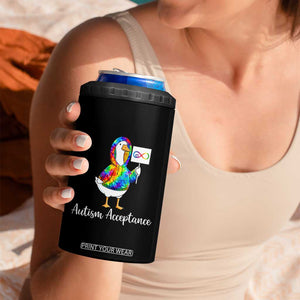 Autism Acceptance 4 in 1 Can Cooler Tumbler Accept Understand Love Support Neurodivergent TS14 Print Your Wear