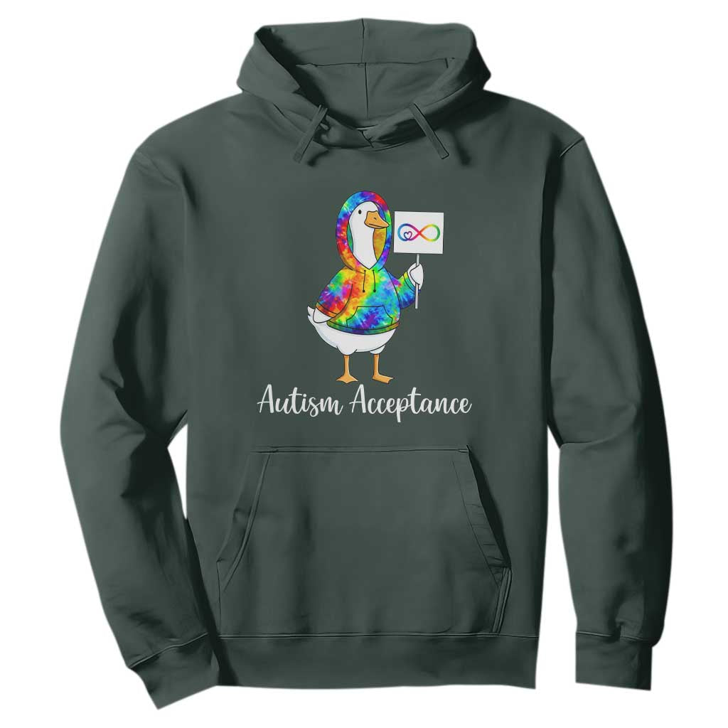 Autism Acceptance Hoodie Accept Understand Love Support Neurodivergent TS14 Dark Forest Green Print Your Wear