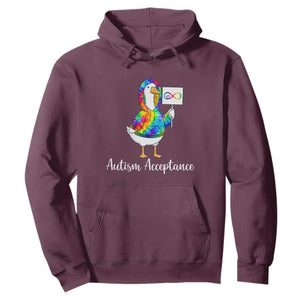 Autism Acceptance Hoodie Accept Understand Love Support Neurodivergent TS14 Maroon Print Your Wear