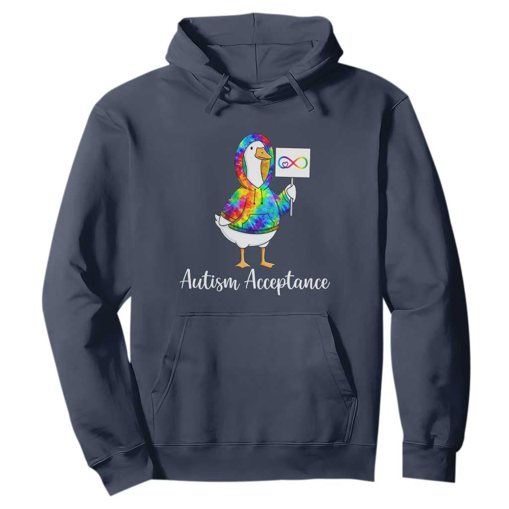 Autism Acceptance Hoodie Accept Understand Love Support Neurodivergent TS14 Navy Print Your Wear