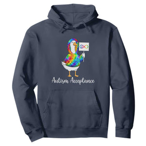 Autism Acceptance Hoodie Accept Understand Love Support Neurodivergent TS14 Navy Print Your Wear