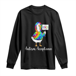 Autism Acceptance Long Sleeve Shirt Accept Understand Love Support Neurodivergent TS14 Black Print Your Wear