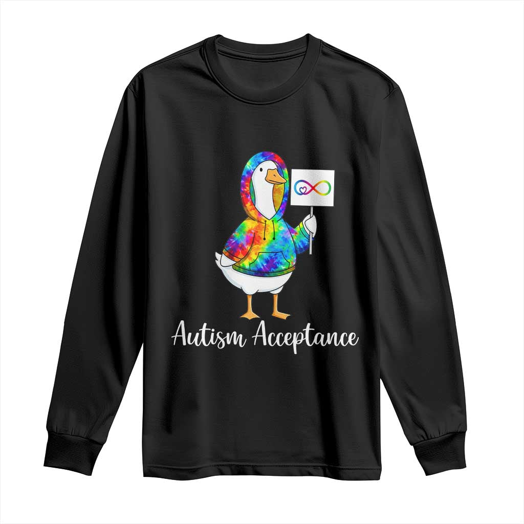 Autism Acceptance Long Sleeve Shirt Accept Understand Love Support Neurodivergent TS14 Black Print Your Wear
