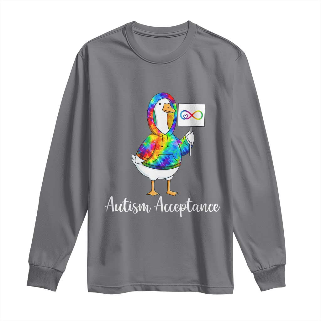 Autism Acceptance Long Sleeve Shirt Accept Understand Love Support Neurodivergent TS14 Charcoal Print Your Wear