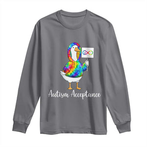 Autism Acceptance Long Sleeve Shirt Accept Understand Love Support Neurodivergent TS14 Charcoal Print Your Wear