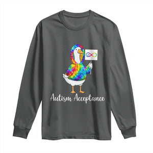 Autism Acceptance Long Sleeve Shirt Accept Understand Love Support Neurodivergent TS14 Dark Heather Print Your Wear