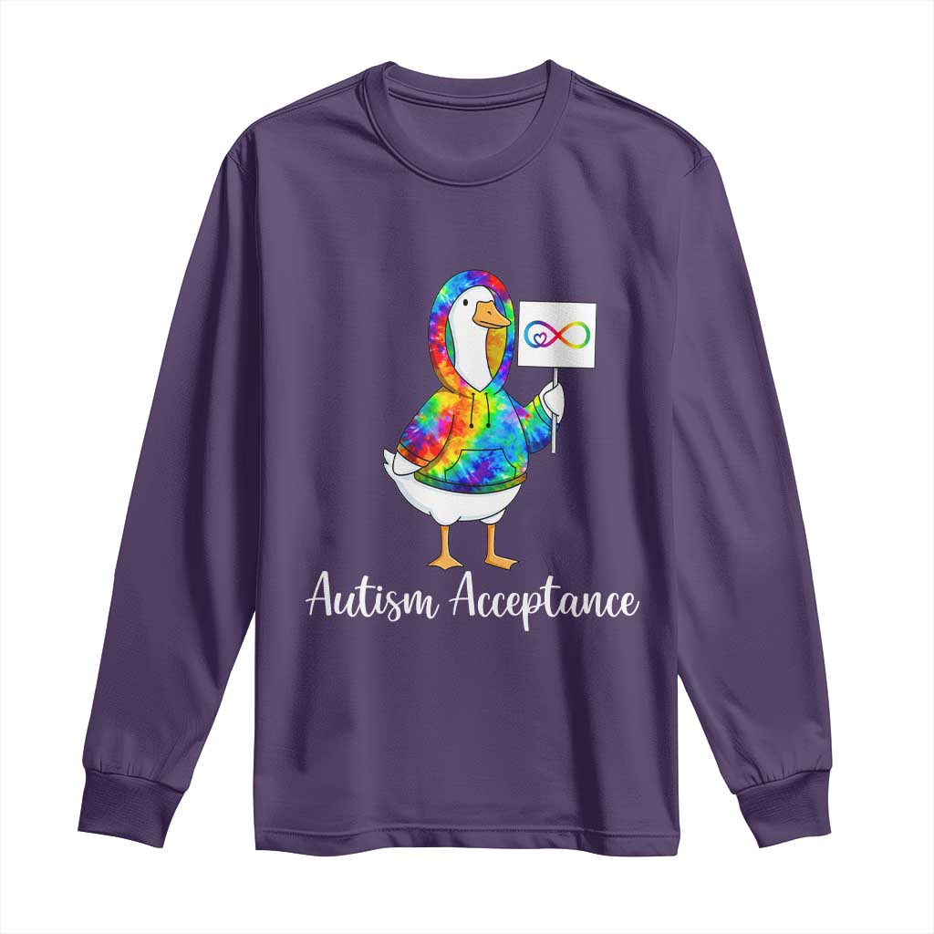 Autism Acceptance Long Sleeve Shirt Accept Understand Love Support Neurodivergent TS14 Purple Print Your Wear