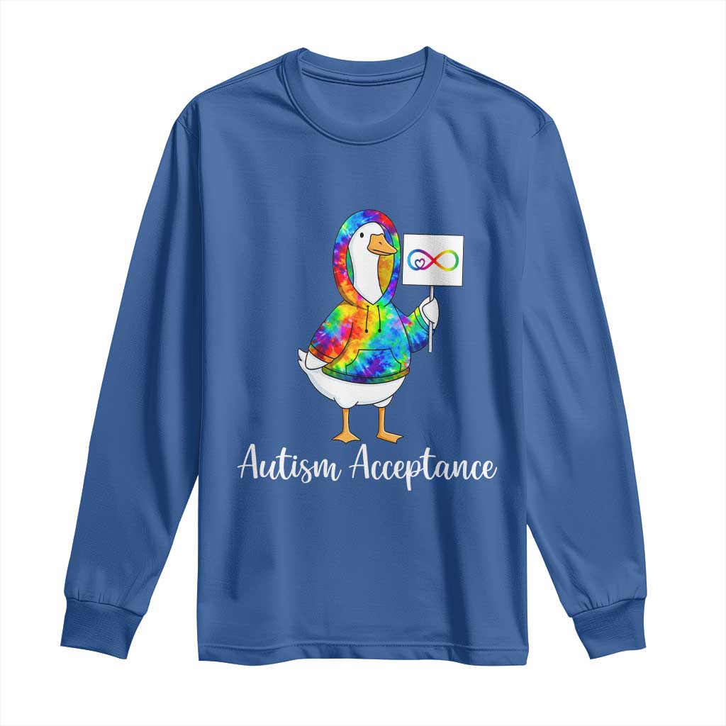 Autism Acceptance Long Sleeve Shirt Accept Understand Love Support Neurodivergent TS14 Royal Blue Print Your Wear