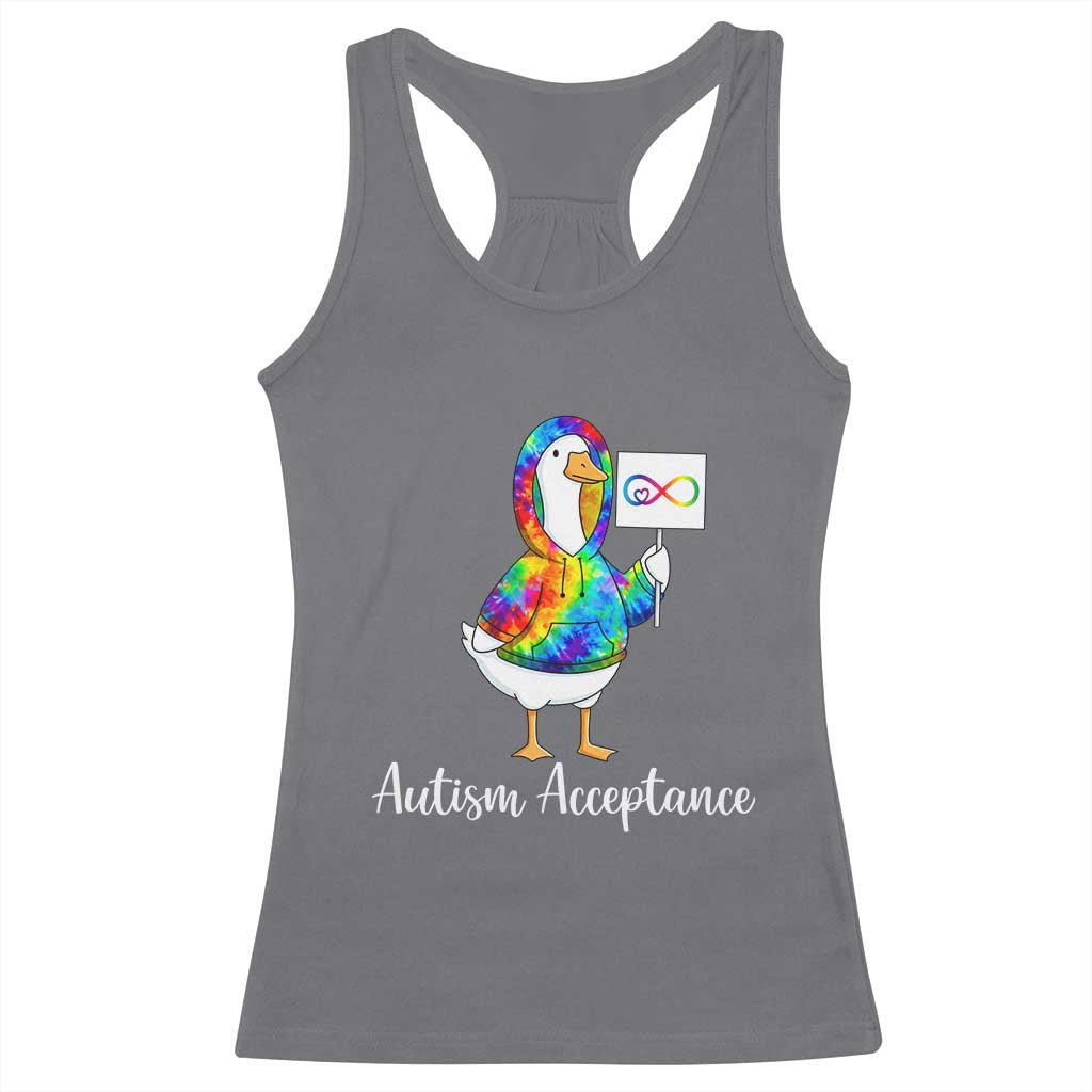 Autism Acceptance Racerback Tank Top Accept Understand Love Support Neurodivergent TS14 Charcoal Print Your Wear