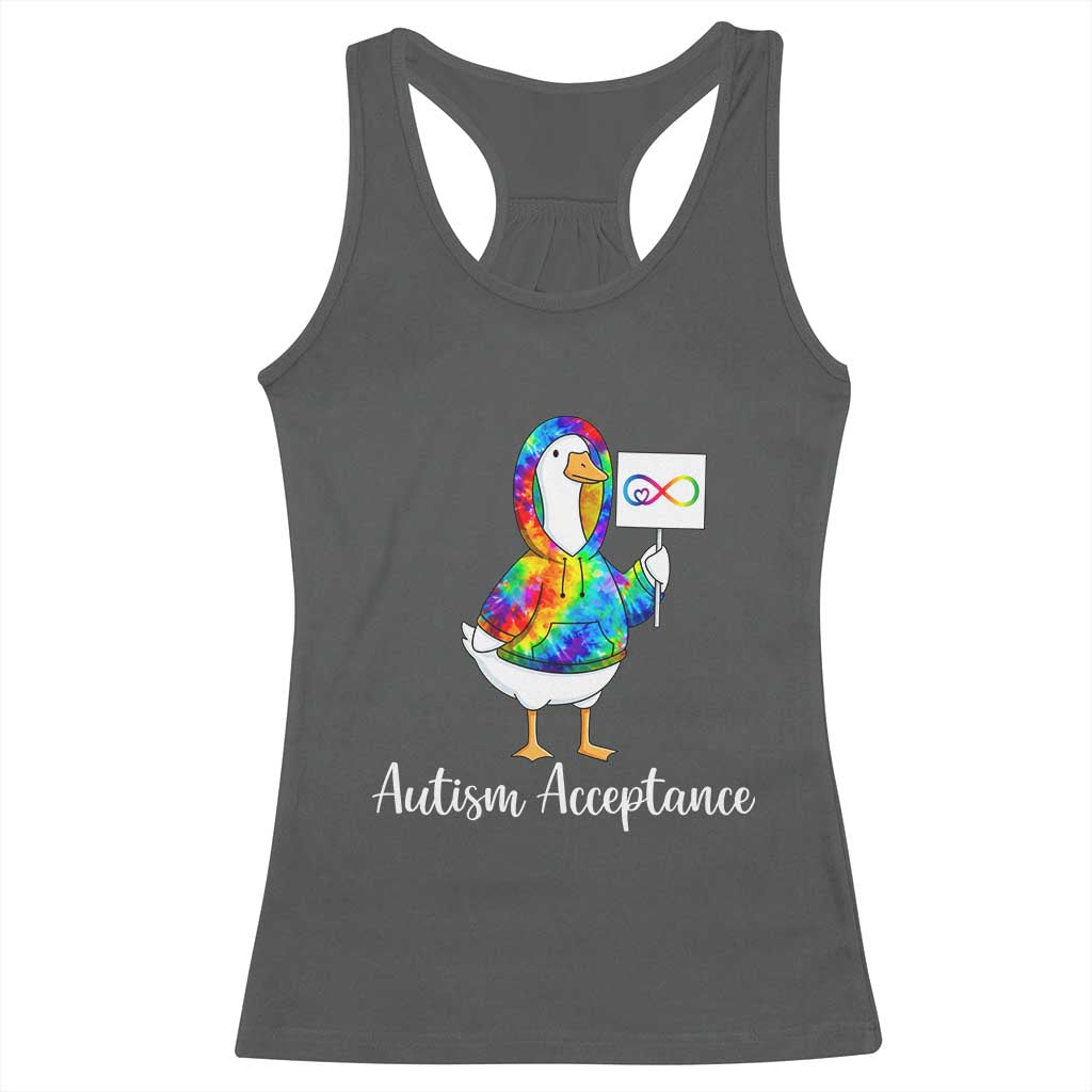 Autism Acceptance Racerback Tank Top Accept Understand Love Support Neurodivergent TS14 Dark Heather Print Your Wear