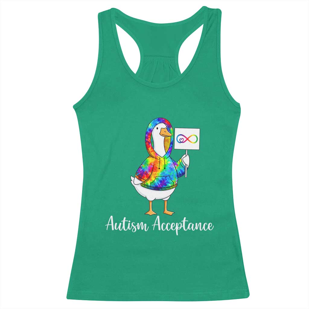 Autism Acceptance Racerback Tank Top Accept Understand Love Support Neurodivergent TS14 Irish Green Print Your Wear