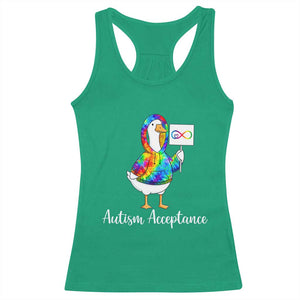 Autism Acceptance Racerback Tank Top Accept Understand Love Support Neurodivergent TS14 Irish Green Print Your Wear