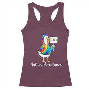 Autism Acceptance Racerback Tank Top Accept Understand Love Support Neurodivergent TS14 Maroon Print Your Wear