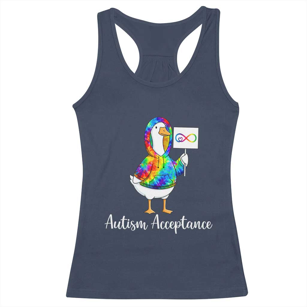 Autism Acceptance Racerback Tank Top Accept Understand Love Support Neurodivergent TS14 Navy Print Your Wear