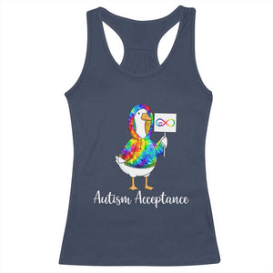 Autism Acceptance Racerback Tank Top Accept Understand Love Support Neurodivergent TS14 Navy Print Your Wear