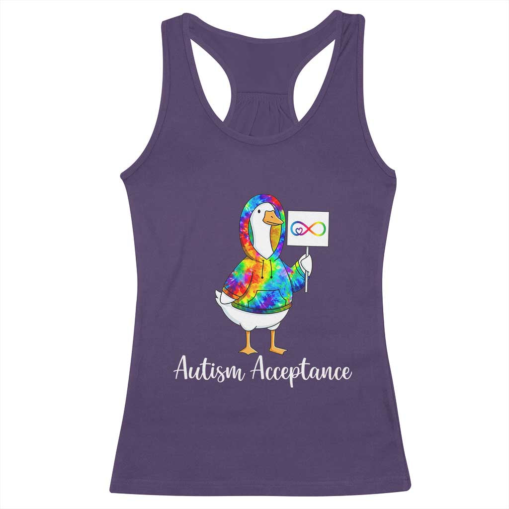 Autism Acceptance Racerback Tank Top Accept Understand Love Support Neurodivergent TS14 Purple Print Your Wear